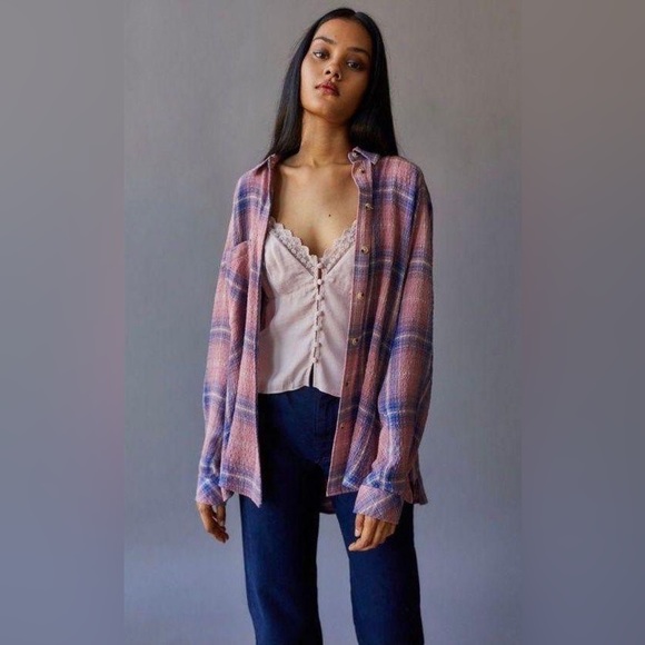BDG Tops - NWOT Urban Outfitters BDG Pink/Purple Flannel (‎ M )